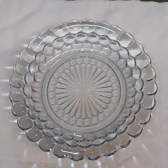 ANCHOR HOCKING BUBBLE SAPPHIRE BLUE - 6 pc set plates, saucer, bowls - Picture 9 of 11